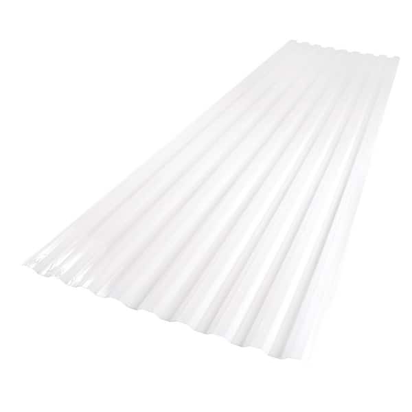 2.2 ft. x 8 ft. Corrugated Polycarbonate Roof Panel in White Opal