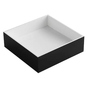 Resin Square Vessel Sink in Black and White