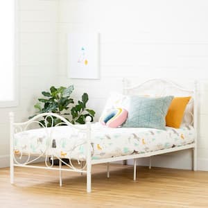 Country Poetry White Twin Bed