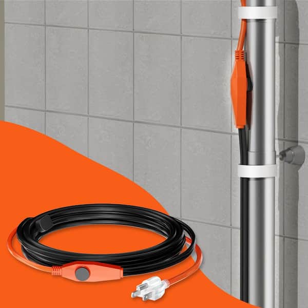 Pipe Heating Cabl 9 ft. 7W/ft. Heat Tape for Pipes with Built-in Thermostat, Water Pipe Heat Cable Protects PVC Hose