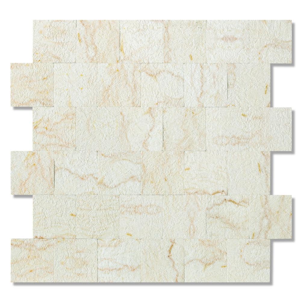 Reviews For Yipscazo Marble Collection Creamy Stone 12 In X 12 In Pvc Peel And Stick Tile 5 8624