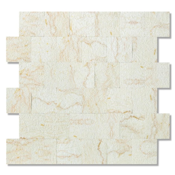 Reviews For Yipscazo Marble Collection Creamy Stone 12 In X 12 In Pvc Peel And Stick Tile 5 2420