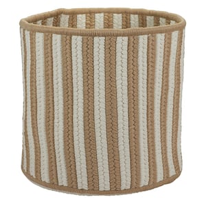 Natural Vertical Stripe Round Basket