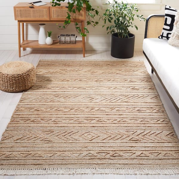 Natural Fiber 3 ft. x 5 ft. Natural Geometric Woven Area Rug