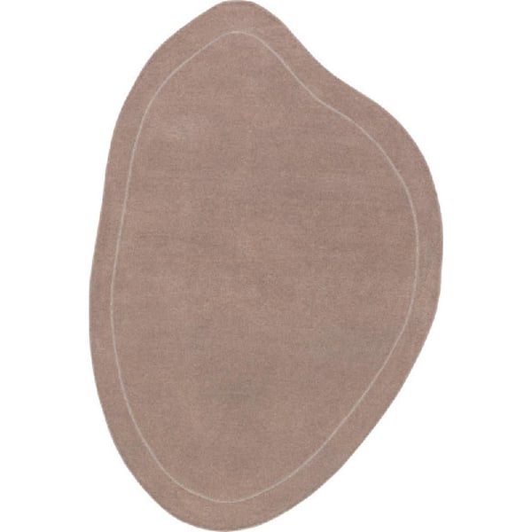 Los Feliz Abstract Wool Mauve 5 ft. x 8 ft. Indoor Shaped Rug