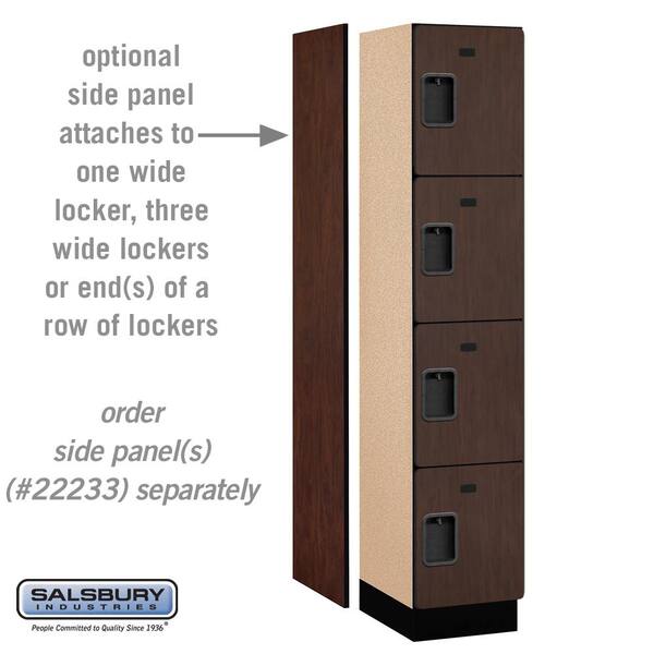 Black 5' 1 x 15 Salsbury Industries Four Tier Designer Wood Locker 