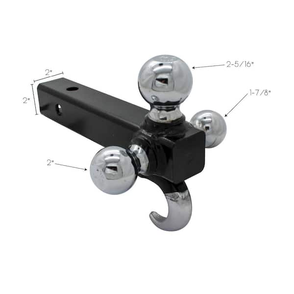 Extreme Max Tri-Ball Trailer Hitch with Tow Hook 5001.1367 - The