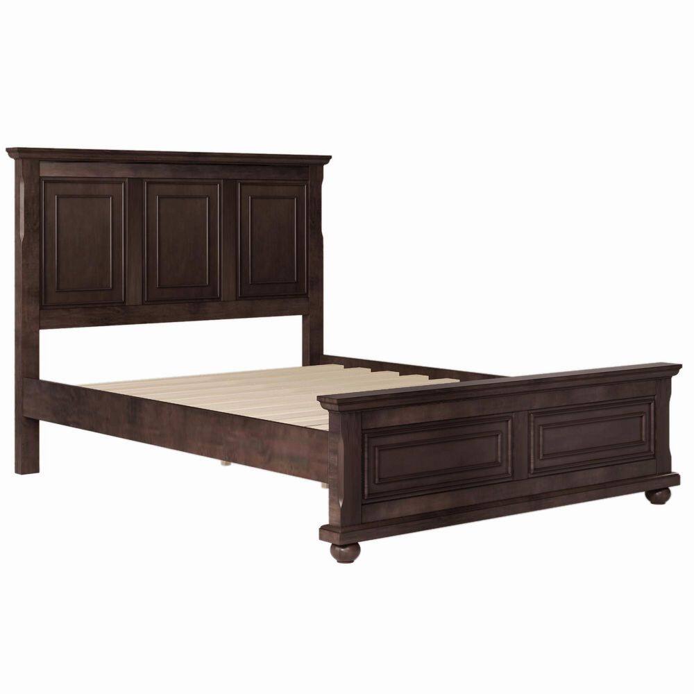 Rich Brown Vintage Style Wood Frame King Size Platform Bed with Sturdy Pinewood Frame and Legs - thumbnail 5
