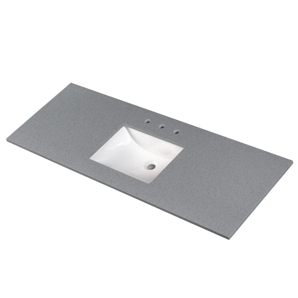 61 in. W x 22 in. D Bathroom Vanity Top with Single Sink