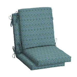 20 in. x 20 in. Alana Tile High Back Outdoor Dining Chair Cushion (2-Pack)