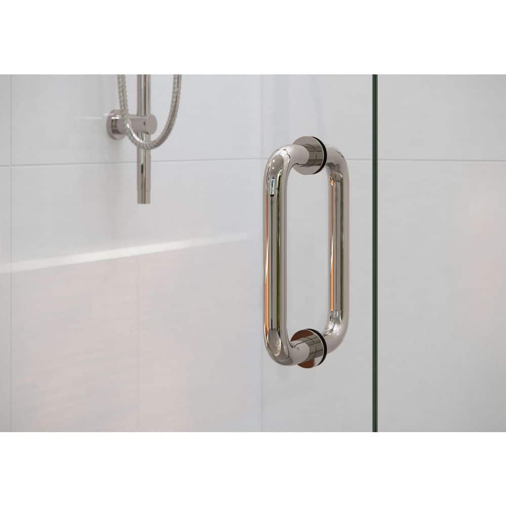 Illume 78" x 60" Frameless Clear Glass Shower Door with Polished Nickel Hardware