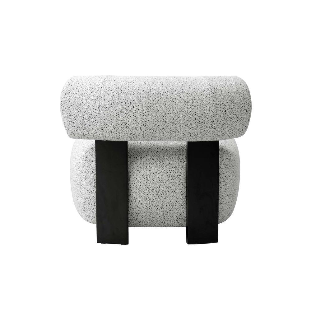 Bartow Black and White Faux Leather Barrel Accent Chair