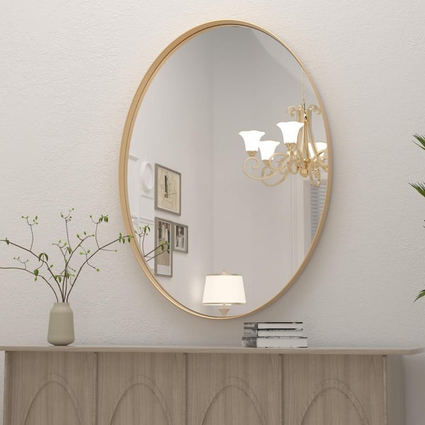 Clavie Oval Wall Mirror, Bathroom Mirror of Stainless Steel Frame, Wall Mou - 2