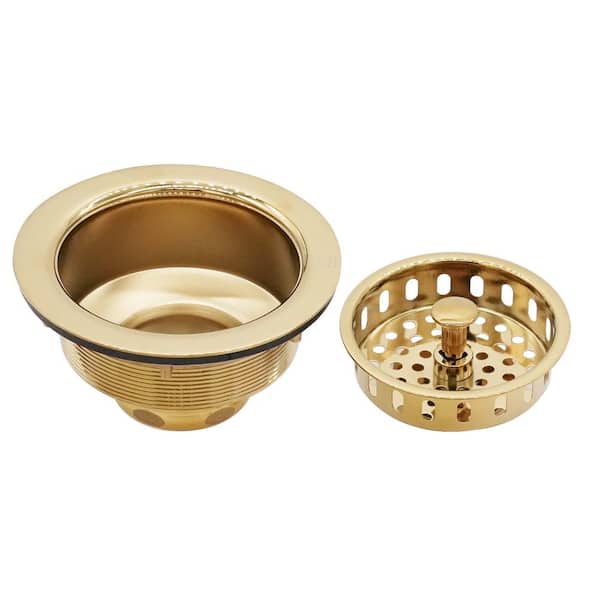 Westbrass 3-1/2 in. Post Style Kitchen Sink Basket Strainer, Polished Brass  R214-01 The Home Depot