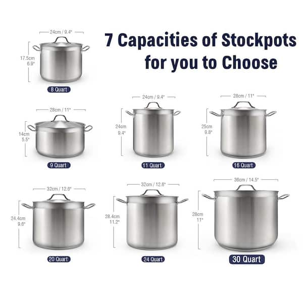 Cooks Standard Professional Grade 20 qt. Stainless Steel Stock Pot with Lid NC 00330 The Home Depot