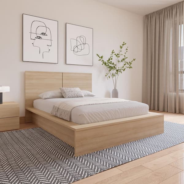 Nexera James Beige Full Size Panel Headboard 235383 - The Home Depot