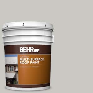5 gal. #MS-79 Silver Gray Pebble Flat Multi-Surface Exterior Roof Paint