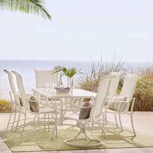Statesville 6-piece Patio Aluminum Dining Chairs - Shell