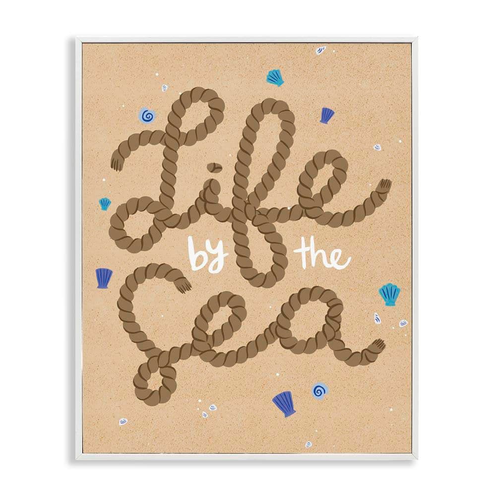 Life By Sea Nautical Rope by Deborah Curiel White Framed Coastal Giclee Art Print 30 in. x 24 in. price history on PriceWatchPro