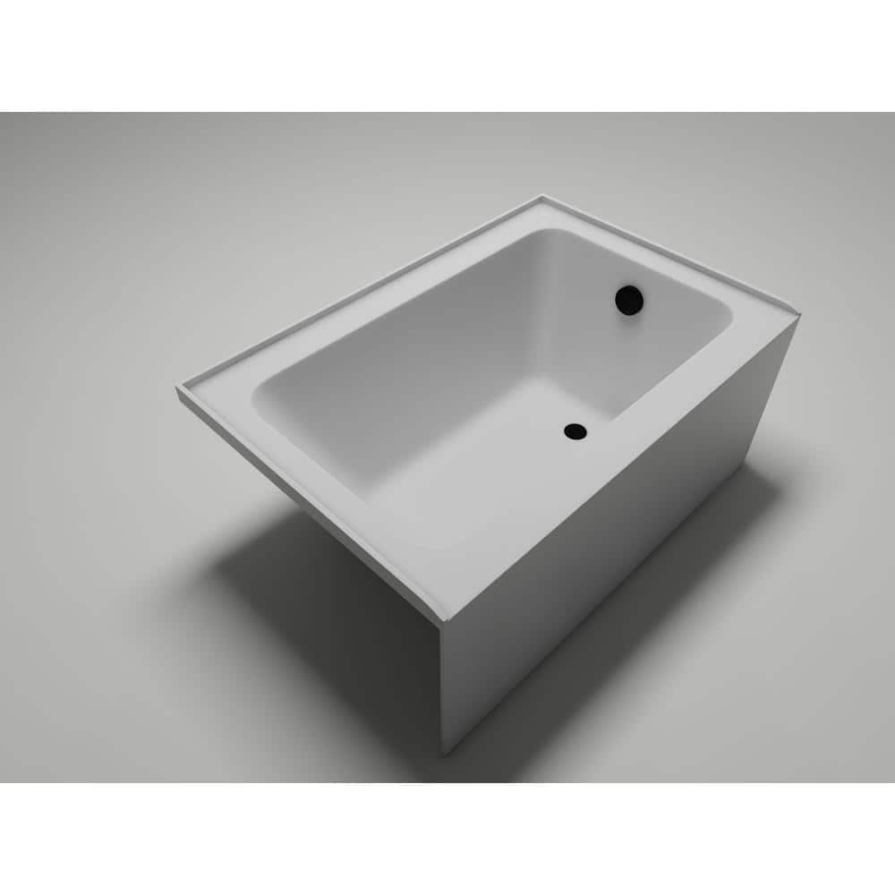 White Acrylic Alcove Skirt Bathtub with Right Drain