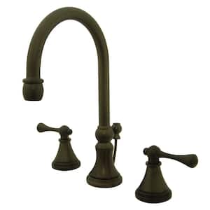 Governor 8 in. Widespread 2-Handle Bathroom Faucet with Brass Pop-Up in Oil Rubbed Bronze