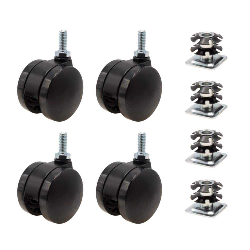 2 in. Black Furniture Swivel Caster with 440 lbs. Load Rating for 1-1/8 in. Square, 16 up to 18 gauge tubing (4-Pack) price history on PriceWatchPro