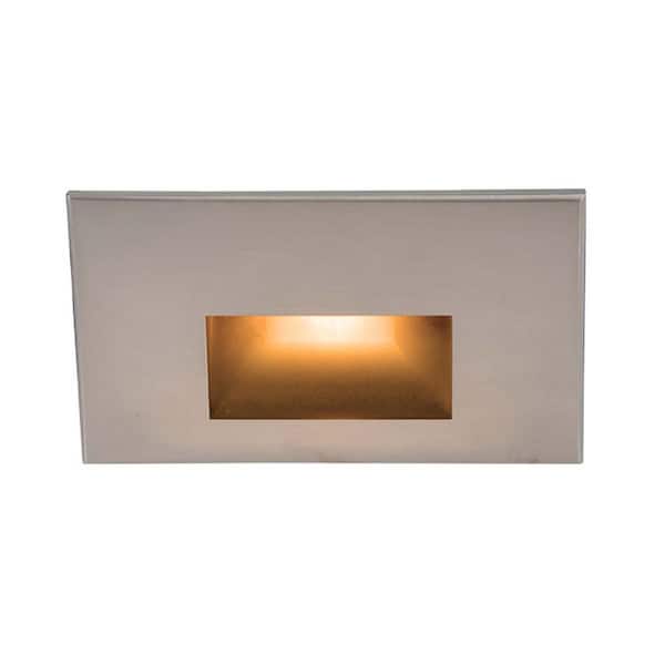 WAC Lighting Wall and Stair Light - 68 Lumens Line Voltage Brushed Nickel on Aluminum Alloy Integrated LED Hardwired - Amber