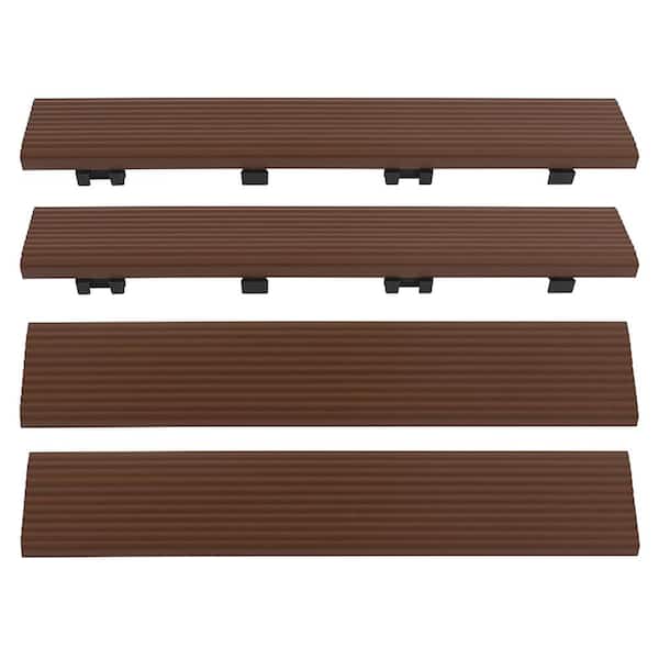 1/6 ft. x 1 ft. Quick Deck Composite Deck Tile Straight Fascia in Brazilian Ipe (4-Pieces/Box)