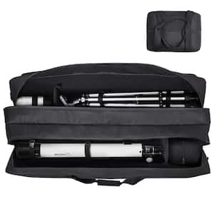 41in. Black Telescope Case Telescope Storage Bag with Fixed Buckles Multi-Pocket and Detachable Briefcase  ( L )