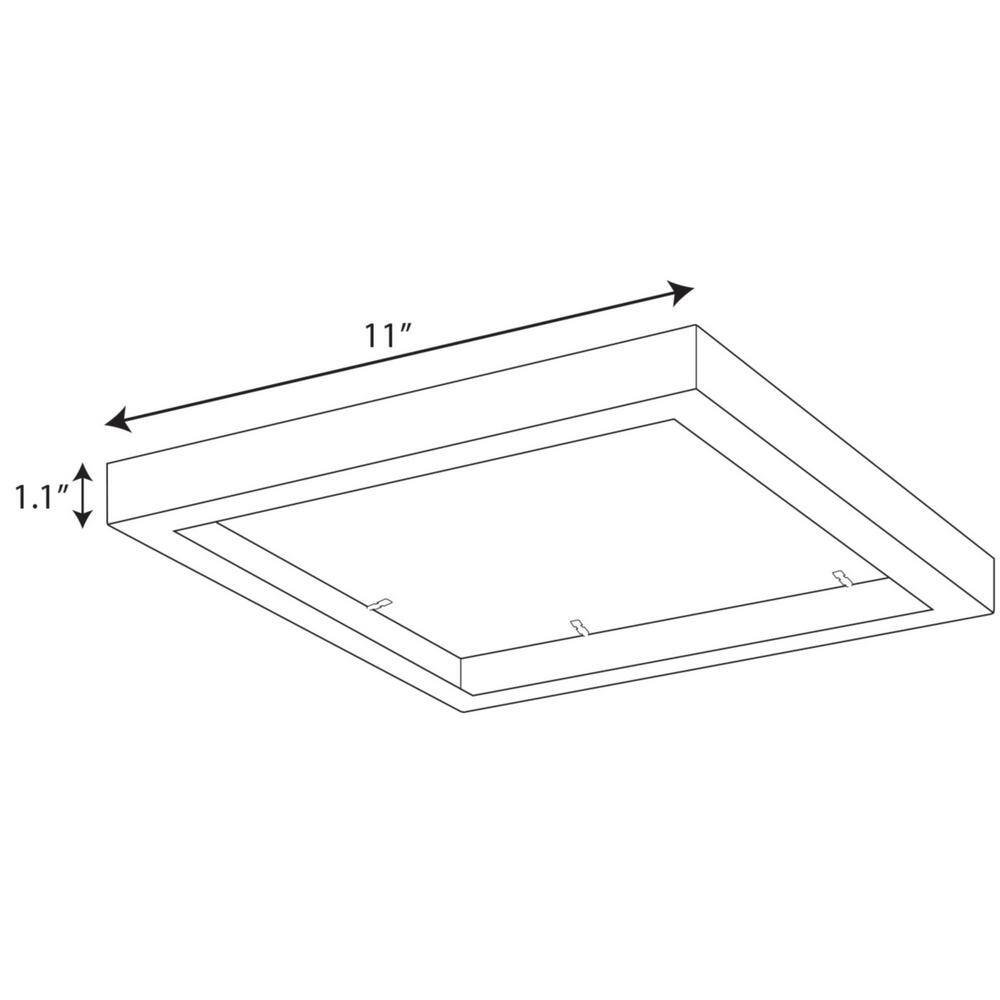 Everlume Black 11" LED Edgelit Square Trim Ring