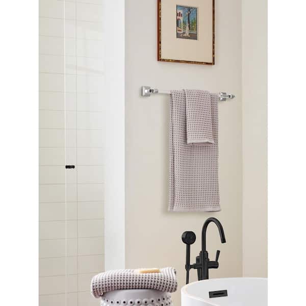 Glacio 24 in. Wall Mounted Towel Bar in Clear/Polished Nickel
