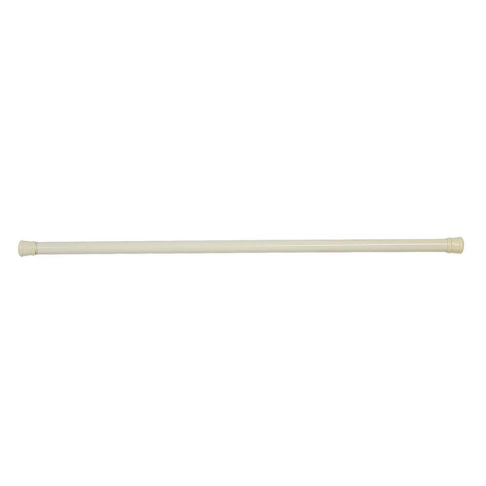 Cream Adjustable Steel Tension Shower Curtain Rod
