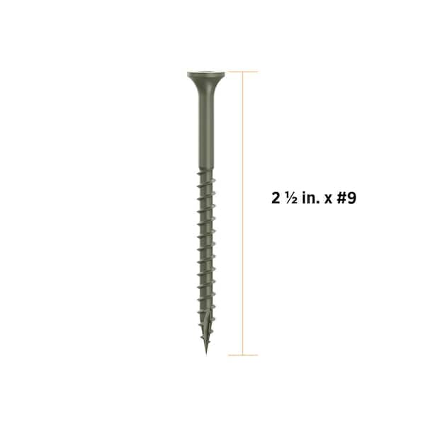 2-1/2 in. #9 Green Star Drive Exterior Bugle Head Wood Deck Screws (1750-Count)