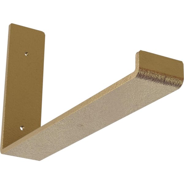Ekena Millwork 2 in. x 7 in. x 12 in. Hammered Gold Steel Hanging Shelf Bracket