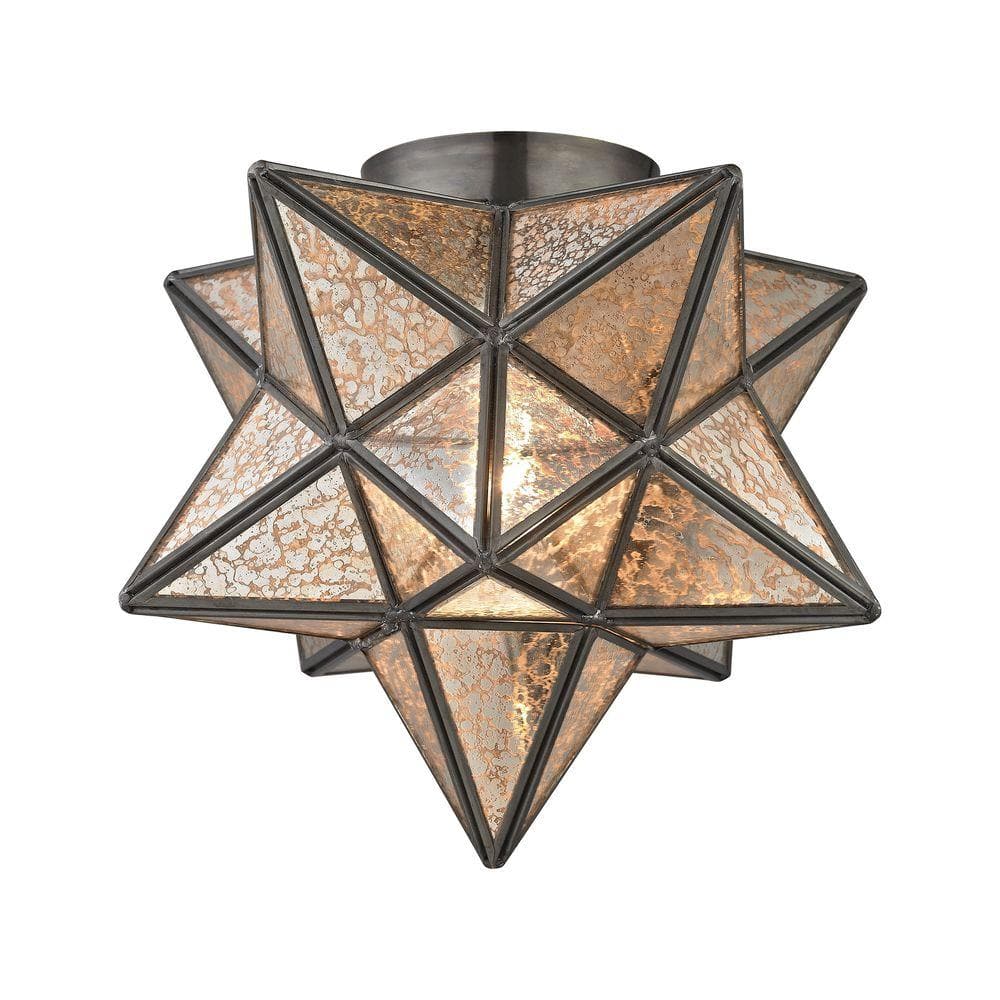 Elk Home 11-Inch Wide Moravian Star Flush Mount  Oil Rubbed Bronze