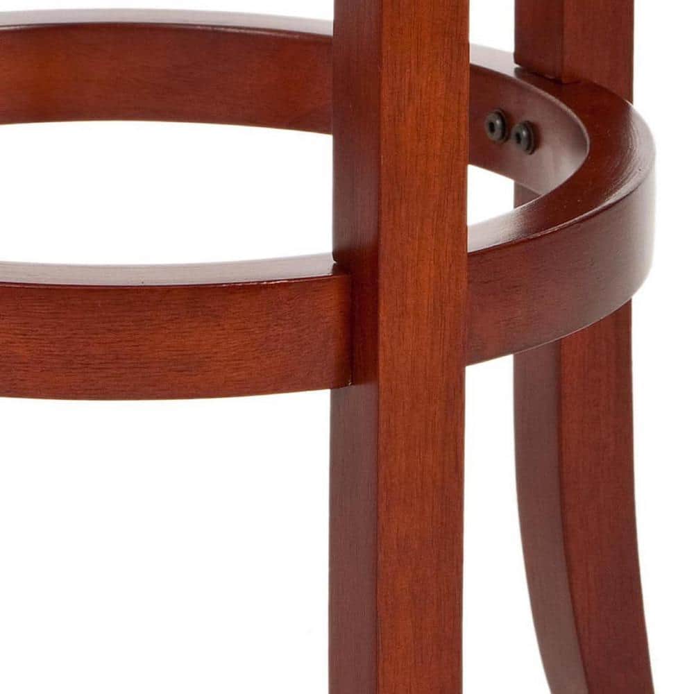 Ellwood Light Cherry and Black Leather Swivel Counter Stool