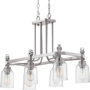 Knollwood 6-Light Brushed Nickel Chandelier with Clear Glass Shades