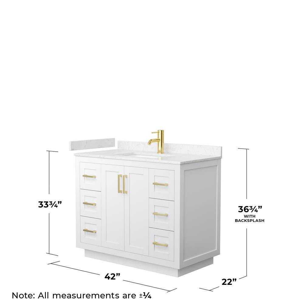 Miranda White 42" Freestanding Single Bathroom Vanity with Marble Top
