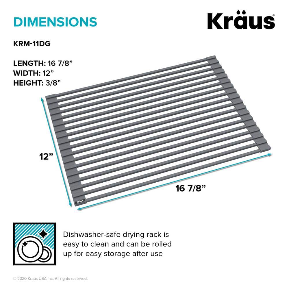 Dark Grey Foldable Stainless Steel Over-Sink Dish Rack