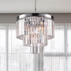 Maxax Annapolis 7-Light Chrome/Clear Unique Tiered Maxax Annapolis 7-Light Chrome/Clear Unique Tiered