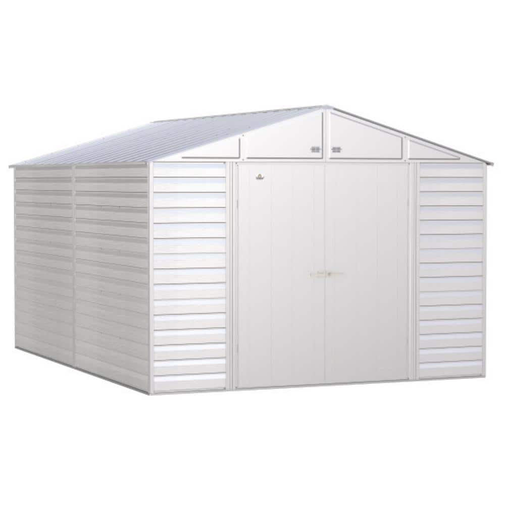 10 ft. x 14 ft. Flute Grey Galvanized Steel Storage Shed
