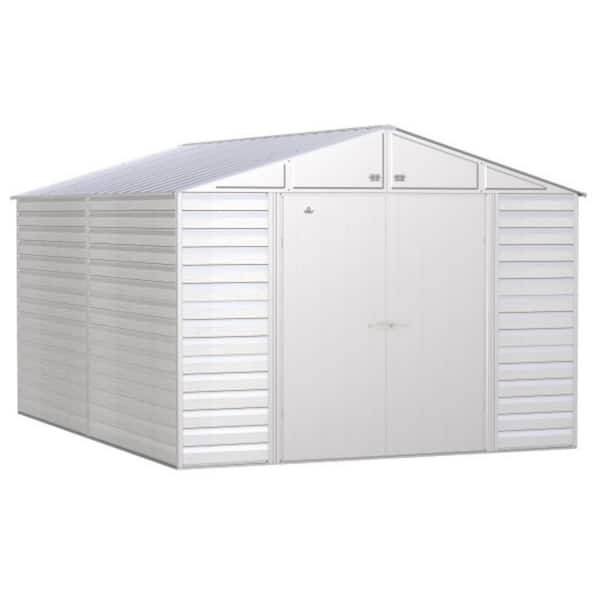 Arrow Select 10 ft. W x 14 ft. D Flute Grey Metal Shed 129 sq. ft.