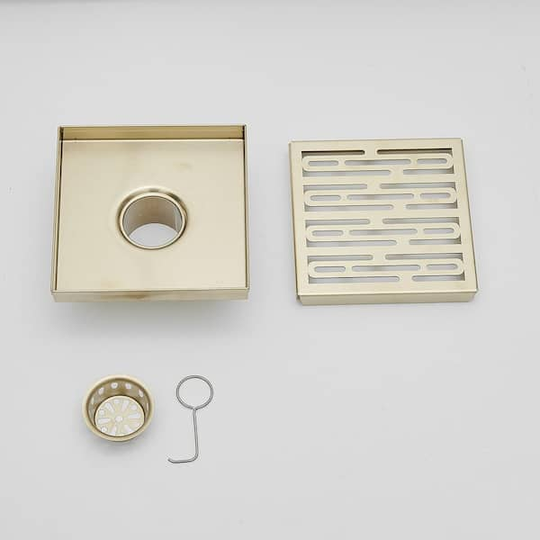 Bath Floor Drain Gold Bathroom Shower Square Drain Strainer – Index Bath