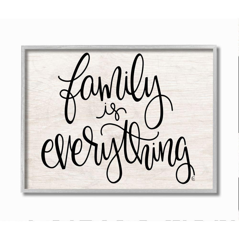 Family Is Everything Rustic Quote Home Sign by Fearfully Made Creations Framed Country Wall Art Print 16 in. x 20 in -  Stupell Industries, ab-187_gff16x20