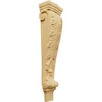 4-1/4 in. x 6-3/4 in. x 27-1/2 in. Unfinished Wood Alder Extra Large Acanthus Pilaster Corbel