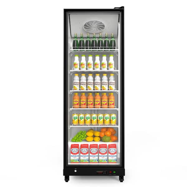 Yeego 21.7 in. 12.4 cu. ft Merchandiser Refrigerator in Black Commercial Beverage Cooler Adjustable Shelves Dual Glass Door