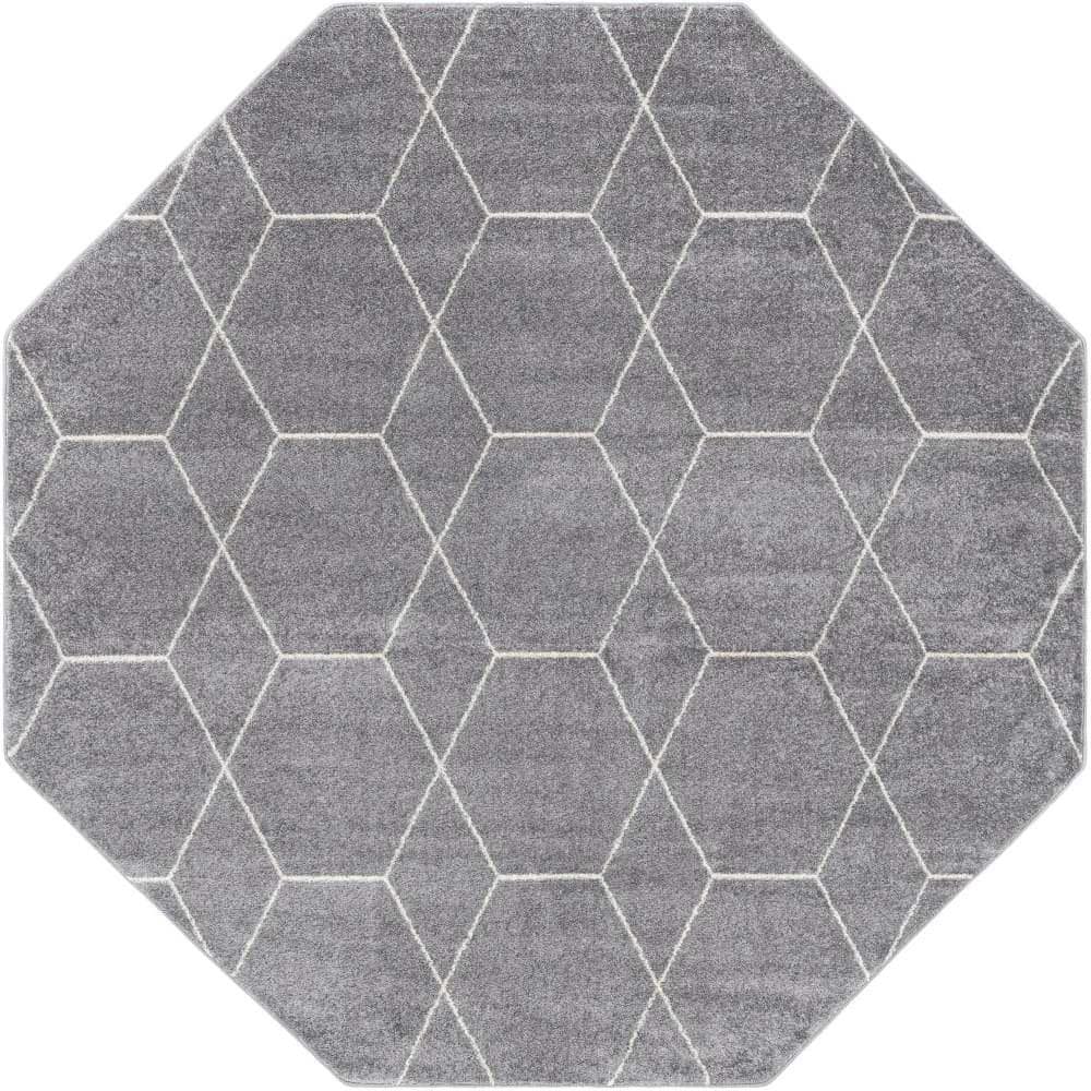 Trellis Frieze Geometric Light Gray 7 ft. 10 in. x 7 ft. 10 in. Area Rug price history on PriceWatchPro