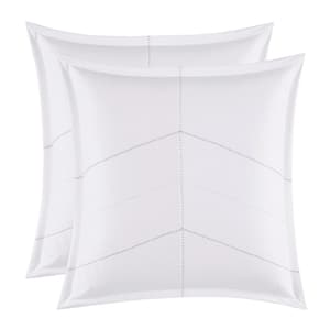 Courtney 1-Piece White Geometric Plush Microfiber European Sham