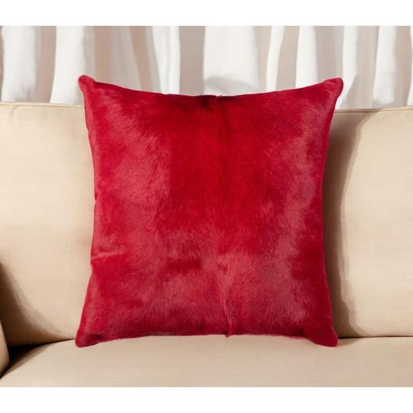 HomeRoots Wine Solid Polyester 18 in. x 18 in. Throw Pillow