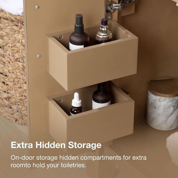 Home Decorators Collection Bellington 60 in. Double Sink Almond